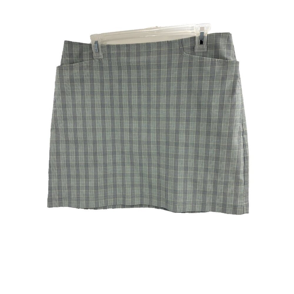 Ann Taylor Loft Womens Plaid Mini Skirt Blue Vintage Size 14